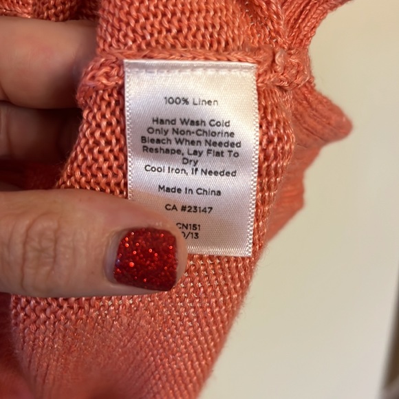 Talbots Linen sweater, Peach, size s - Picture 3 of 3